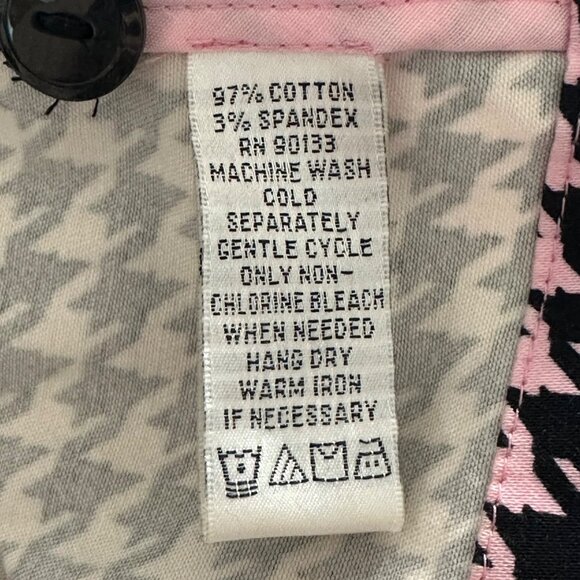 Joan Rivers Pink & Black Houndstooth Stretch Blazert SZ Small Career Preppy - Picture 5 of 8